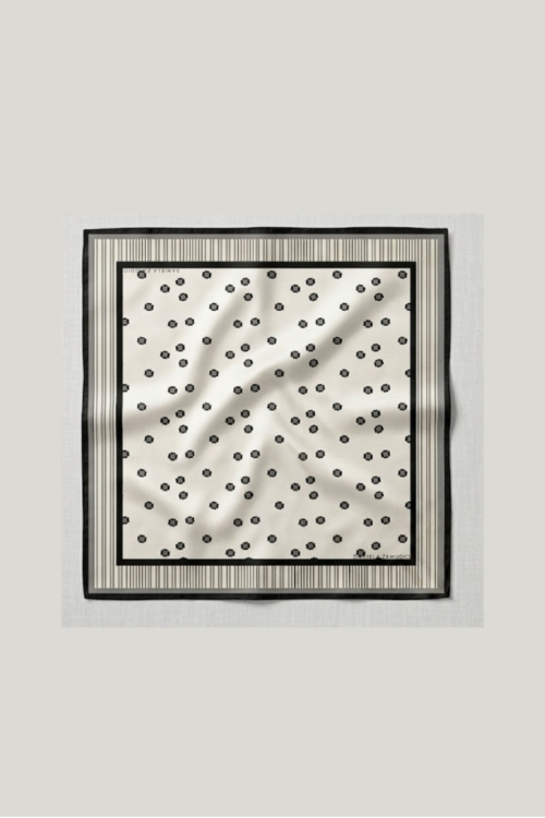 BLACK POLKA SCARF