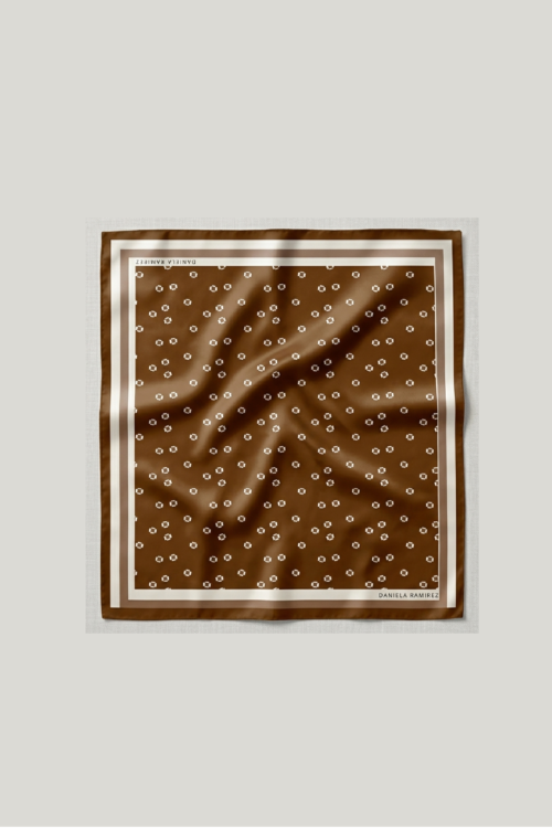 BROWN POLKA SCARF